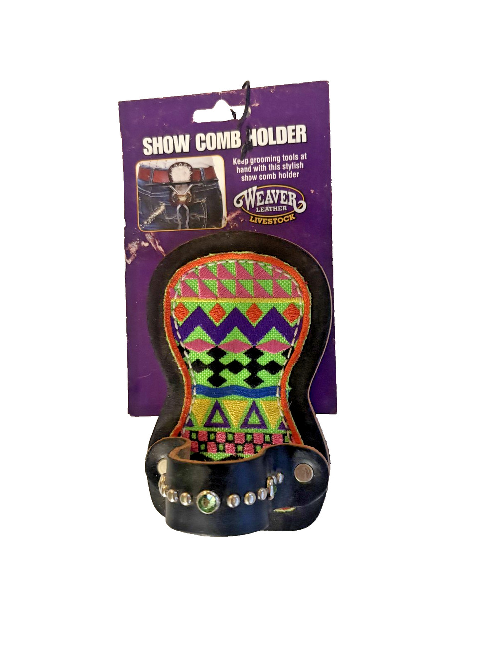 Weaver Leather Livestock Show Comb Holder Green Aztec